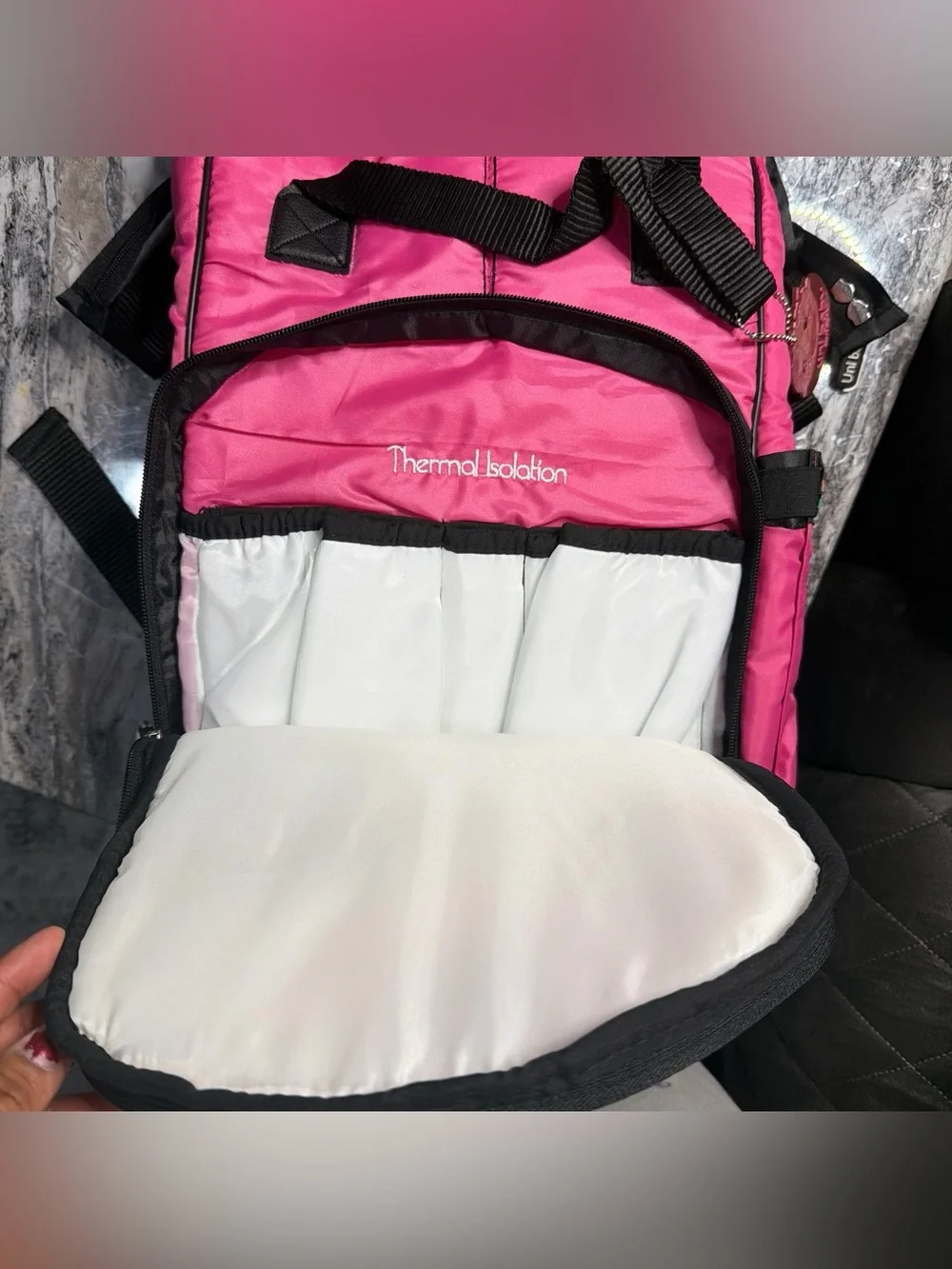 Pink Baby Print Backpack - Girls Diaper Bag